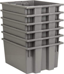 Quantum Storage - 75 Lb Load Capacity Gray Polyethylene Tote Container - Stacking, Nesting, 19-1/2" Long x 15-1/2" Wide x 10" High - Top Tool & Supply