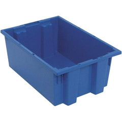 Quantum Storage - 75 Lb Load Capacity Blue Polyethylene Tote Container - Stacking, Nesting, 19-1/2" Long x 13-1/2" Wide x 8" High - Top Tool & Supply