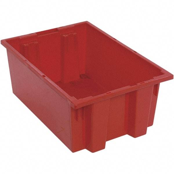 Quantum Storage - 75 Lb Load Capacity Red Polyethylene Tote Container - Stacking, Nesting, 19-1/2" Long x 13-1/2" Wide x 8" High - Top Tool & Supply