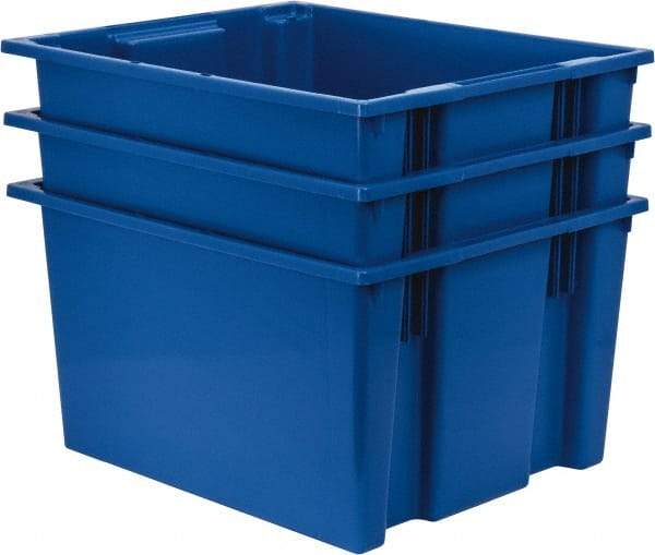 Quantum Storage - 100 Lb Load Capacity Blue Polyethylene Tote Container - Stacking, Nesting, 23-1/2" Long x 19-1/2" Wide x 13" High - Top Tool & Supply