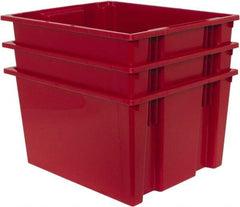 Quantum Storage - 100 Lb Load Capacity Red Polyethylene Tote Container - Stacking, Nesting, 23-1/2" Long x 19-1/2" Wide x 13" High - Top Tool & Supply