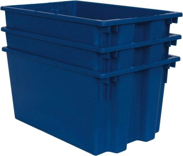 Quantum Storage - 100 Lb Load Capacity Blue Polyethylene Tote Container - Stacking, Nesting, 23-1/2" Long x 15-1/2" Wide x 12" High - Top Tool & Supply