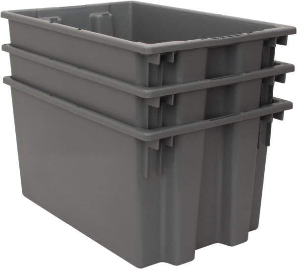 Quantum Storage - 100 Lb Load Capacity Gray Polyethylene Tote Container - Stacking, Nesting, 23-1/2" Long x 15-1/2" Wide x 12" High - Top Tool & Supply