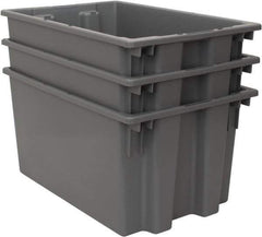 Quantum Storage - 100 Lb Load Capacity Gray Polyethylene Tote Container - Stacking, Nesting, 23-1/2" Long x 15-1/2" Wide x 12" High - Top Tool & Supply