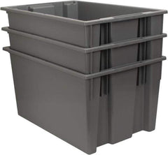 Quantum Storage - 100 Lb Load Capacity Gray Polyethylene Tote Container - Stacking, Nesting, 29-1/2" Long x 19-1/2" Wide x 15" High - Top Tool & Supply