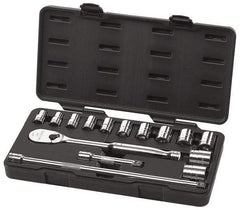 GearWrench - 15 Piece 1/2" Drive Socket Set - 6 Points, 7/16" to 1-1/8" Range, Inch Measurement Standard - Top Tool & Supply