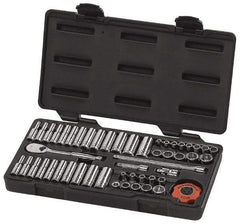 GearWrench - 51 Piece 1/4" Drive Deep Well Socket Set - 12 Points, 3/16" to 9/16" (4mm to 15mm) Range, Inch/Metric Measurement Standard - Top Tool & Supply