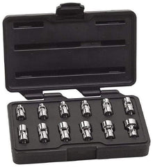 GearWrench - 12 Piece 1/4" Drive Standard Socket Set - 6 Points, 5 to 15mm, Metric Measurement Standard - Top Tool & Supply