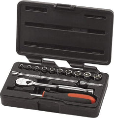 GearWrench - 14 Piece 1/4" Drive Socket Set - 6 Points, 4mm to 13mm Range, Metric Measurement Standard - Top Tool & Supply