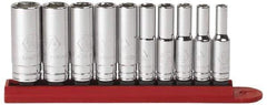 GearWrench - 10 Piece 1/4" Drive Deep Socket Set - 6 Points, 3/16 to 9/16", Inch Measurement Standard - Top Tool & Supply