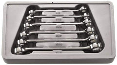 GearWrench - 6 Piece, 9mm x 11mm to 19mm x 21mm, 6 Point Flare Nut Wrench Set - Metric Measurement Standard, Full Polish Finish, Comes in Molded Tray - Top Tool & Supply