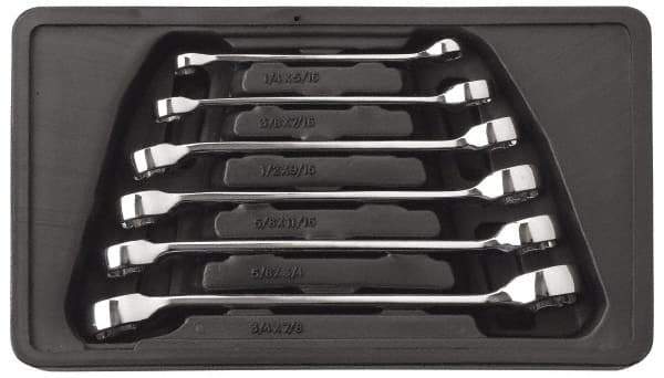 GearWrench - 6 Piece, 1/4" x 5/16" to 3/4" x 7/8", 6 Point Flare Nut Wrench Set - Inch Measurement Standard, Full Polish Finish, Comes in Molded Tray - Top Tool & Supply