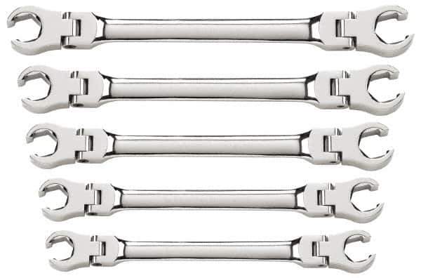 GearWrench - 5 Piece, 1/4" x 5/16" to 3/4" x 7/8", 6 Point Flare Nut Wrench Set - Inch Measurement Standard, Full Polish Finish - Top Tool & Supply