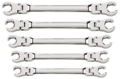 GearWrench - 5 Piece, 1/4" x 5/16" to 3/4" x 7/8", 6 Point Flare Nut Wrench Set - Inch Measurement Standard, Full Polish Finish - Top Tool & Supply