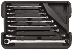 GearWrench - 9 Piece, 5/16" to 3/4", 12 Point Ratcheting Box Wrench Set - Inch Measurement Standard, Full Polish Finish, Comes in Molded Case - Top Tool & Supply