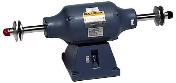 Baldor - 8" Wheel Diam x 1-1/4" Wheel Width, 3/4 hp Buffer - 3/4" Arbor Hole Diam, 1 Phase, 1,800 Max RPM, 115/230 Volts - Top Tool & Supply