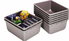 Quantum Storage - 100 Lb. Load Capacity Gray Polypropylene Tote Container - Top Tool & Supply