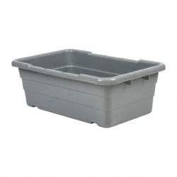 Quantum Storage - 100 Lb Load Capacity Gray Polypropylene Cross-Stack Container - Stacking, 25.1" Long x 16" Wide x 8-1/2" High - Top Tool & Supply