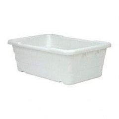 Quantum Storage - 100 Lb Load Capacity White Polypropylene Cross-Stack Container - Stacking, 25.1" Long x 16" Wide x 8-1/2" High - Top Tool & Supply