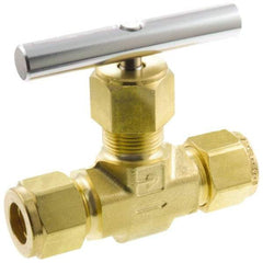 Parker - 3,000 Max psi, 1/2" Pipe, Brass, Inline Instrumentation Needle Valve - Top Tool & Supply