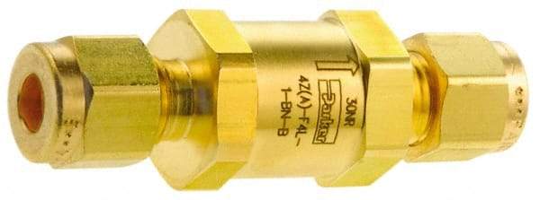 Parker - 3,000 Max psi, 1/8" Pipe, Brass Instrumentation Filter - Micro Rating 1, Viton Seal - Top Tool & Supply