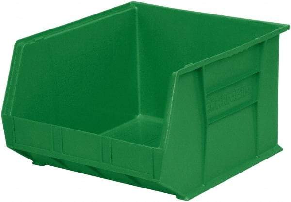 Akro-Mils - 75 Lb. Load Capacity, 18" Deep, Green Polymer Hopper Stacking Bin - 11" High x 16-1/2" Wide x 18" Long - Top Tool & Supply