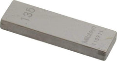 Mitutoyo - 0.135" Rectangular Steel Gage Block - Accuracy Grade 0, Includes Certificate of Inspection - Top Tool & Supply