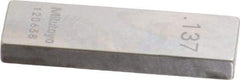 Mitutoyo - 0.137" Rectangular Steel Gage Block - Accuracy Grade 0, Includes Certificate of Inspection - Top Tool & Supply