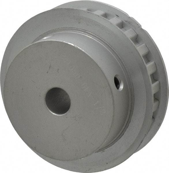 Power Drive - 24 Tooth, 1/2" Inside x 2.835" Outside Diam, Hub & Flange Timing Belt Pulley - 1/2" Belt Width, 2.865" Pitch Diam, 3/4" Face Width, Aluminum - Top Tool & Supply