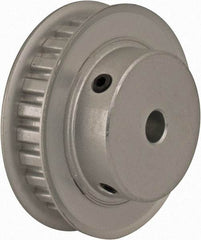 Power Drive - 26 Tooth, 1/4" Inside x 1.635" Outside Diam, Hub & Flange Timing Belt Pulley - 1/4" Belt Width, 1.665" Pitch Diam, 0.438" Face Width, Aluminum - Top Tool & Supply