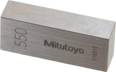 Mitutoyo - 0.55" Rectangular Steel Gage Block - Accuracy Grade 0, Includes Certificate of Inspection - Top Tool & Supply