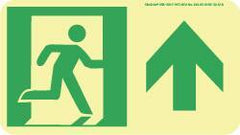 NMC - Forward Arrow, Right Side Stick Figure in Doorway (Graphic), Polyester Exit Sign - 8" Wide x 4-1/2" High, Glow-in-the-Dark - Top Tool & Supply