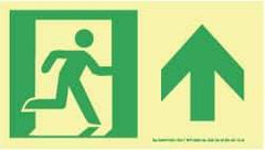 NMC - Forward Arrow, Right Side Stick Figure in Doorway (Graphic), Plastic Exit Sign - 8" Wide x 4-1/2" High, Glow-in-the-Dark - Top Tool & Supply