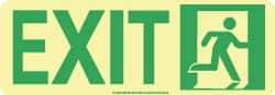 NMC - Exit, Polyester Exit Sign - 13" Wide x 4-1/2" High, Glow-in-the-Dark - Top Tool & Supply