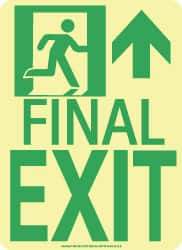 NMC - Final Exit, Polyester Exit Sign - 8" Wide x 11" High, Glow-in-the-Dark - Top Tool & Supply