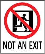 NMC - Not an Exit, Polyester Exit Sign - 5-1/2" Wide x 6-1/2" High, Glow-in-the-Dark - Top Tool & Supply