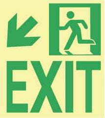 NMC - Exit, Polyester Exit Sign - 8" Wide x 9" High, Glow-in-the-Dark - Top Tool & Supply