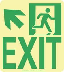 NMC - Exit, Polyester Exit Sign - 8" Wide x 9" High, Glow-in-the-Dark - Top Tool & Supply