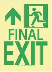 NMC - Final Exit, Plastic Exit Sign - 8" Wide x 11" High, Glow-in-the-Dark - Top Tool & Supply