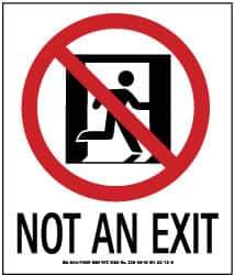 NMC - Not an Exit, Plastic Exit Sign - 5-1/2" Wide x 6-1/2" High, Glow-in-the-Dark - Top Tool & Supply