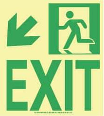 NMC - Exit, Plastic Exit Sign - 8" Wide x 9" High, Glow-in-the-Dark - Top Tool & Supply