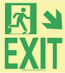 NMC - Exit, Plastic Exit Sign - 8" Wide x 9" High, Glow-in-the-Dark - Top Tool & Supply