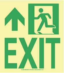 NMC - Exit, Plastic Exit Sign - 8" Wide x 9" High, Glow-in-the-Dark - Top Tool & Supply