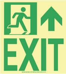 NMC - Exit, Plastic Exit Sign - 8" Wide x 9" High, Glow-in-the-Dark - Top Tool & Supply