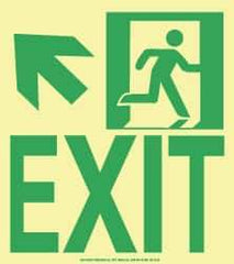 NMC - Exit, Plastic Exit Sign - 8" Wide x 9" High, Glow-in-the-Dark - Top Tool & Supply