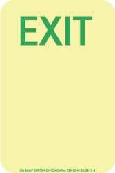 NMC - Exit, Polyester Exit Sign - 4" Wide x 6" High, Glow-in-the-Dark - Top Tool & Supply