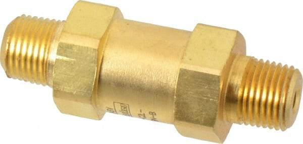 Parker - 1/8" Brass Check Valve - Inline, MNPT x MNPT, 3,000 WOG - Top Tool & Supply