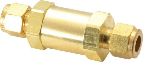 Parker - 3/8" Brass Check Valve - Inline, Comp x Comp, 3,000 WOG - Top Tool & Supply