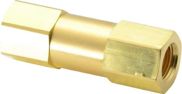 Parker - 3/8" Brass Check Valve - Inline, FNPT x FNPT, 3,000 WOG - Top Tool & Supply