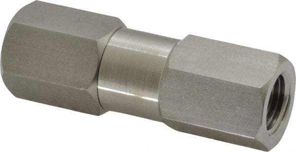 Parker - 1/4" Stainless Steel Check Valve - Inline, FNPT x FNPT, 6,000 WOG - Top Tool & Supply